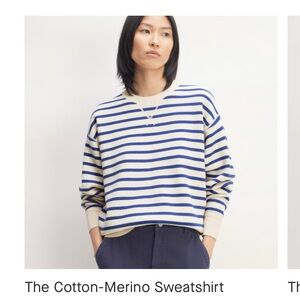 Everlane Navy and Cream Striped Knit